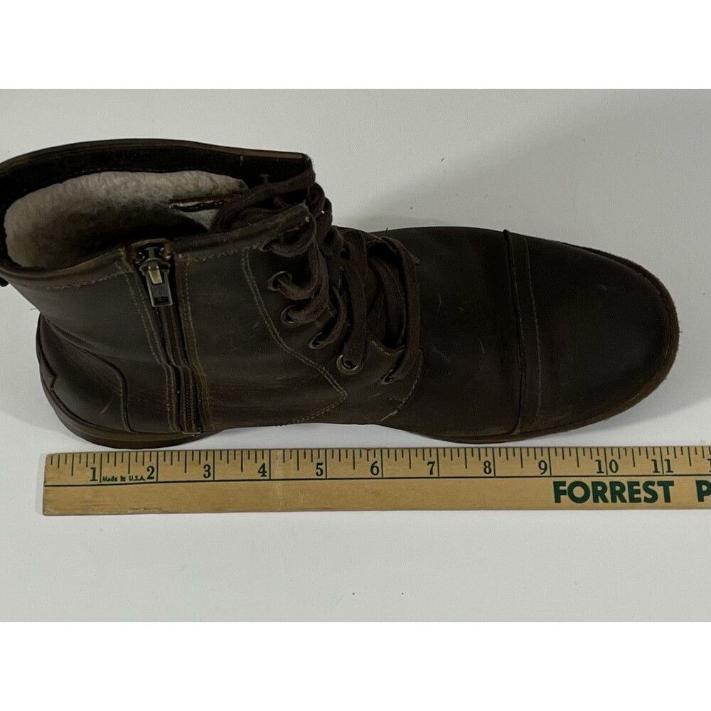 UGG Ashbury Boots Women's 9 Brown Leather Waterproof Lace-Up Wool Lined Combat - Picture 11 of 12